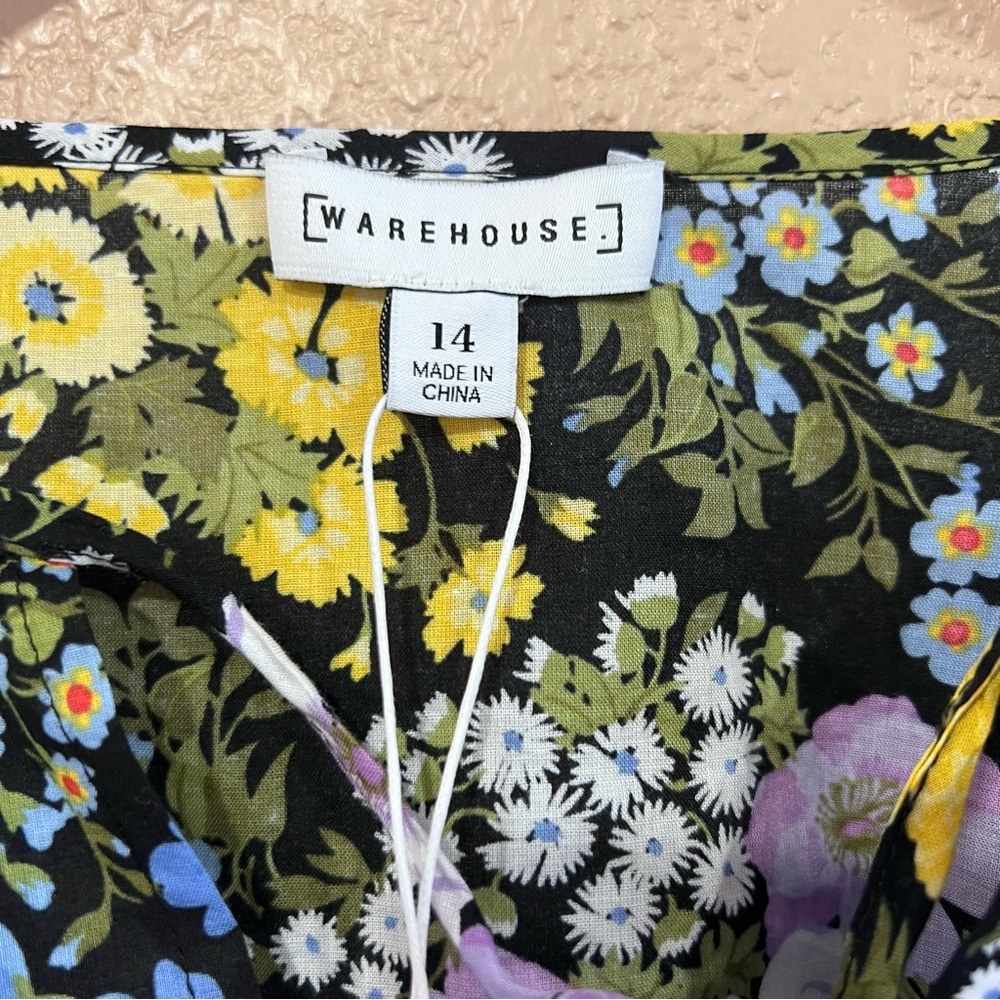 Warehouse Floral Tier Mini Dress Size 10 - Picture 5 of 7